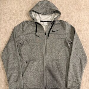 Slightly Used Nike Grey Black Thermal Fit Hoodie Hoody Men’s Size Medium